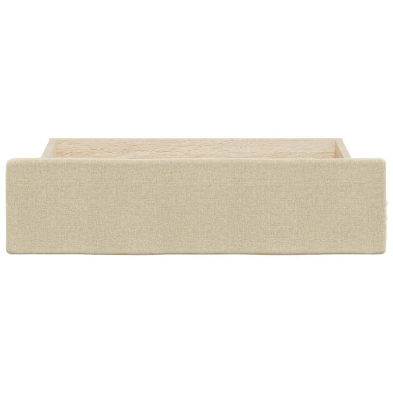 Bed Drawers 2 pcs Cream Engineered Wood and Fabric