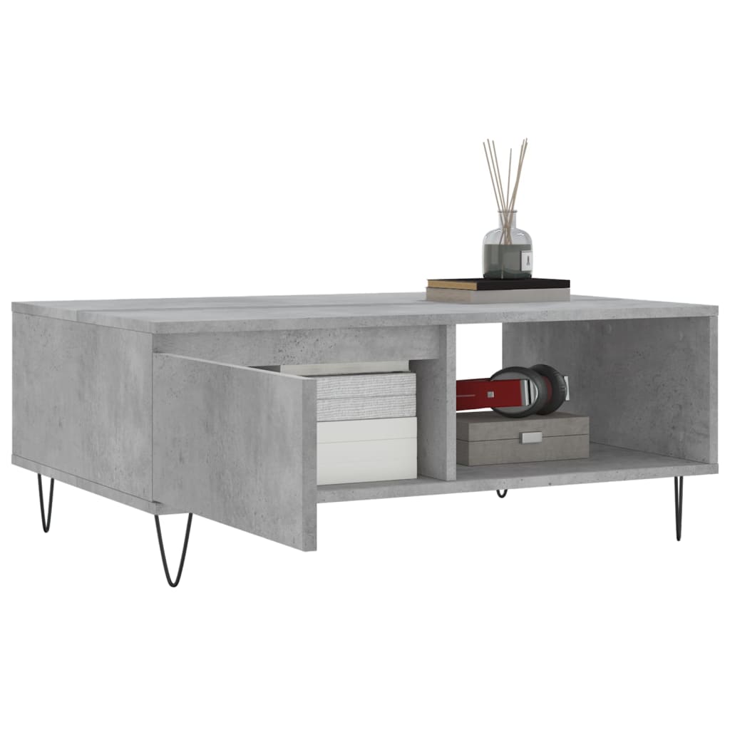 vidaXL Coffee Table Concrete Grey 90x60x35 cm Engineered Wood 4