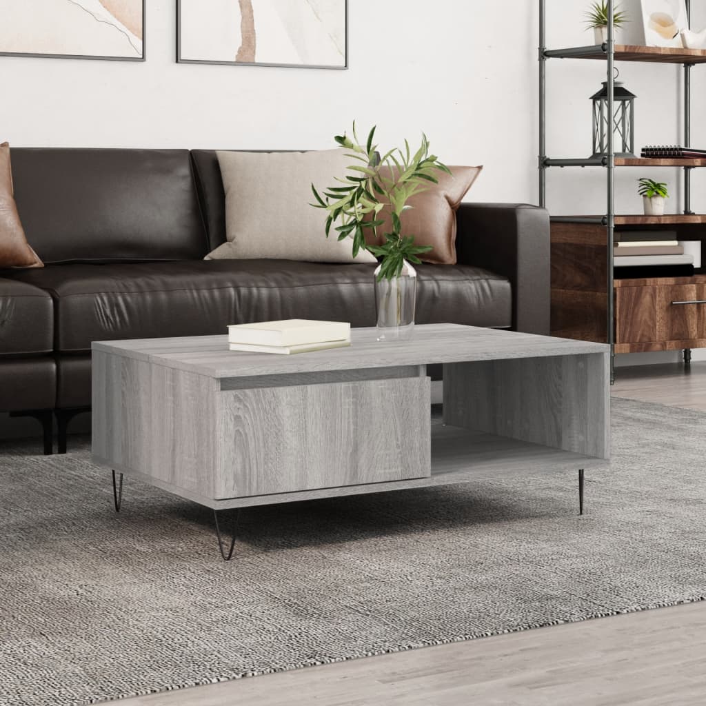 vidaXL Coffee Table Grey Sonoma 90x60x35 cm Engineered Wood 1