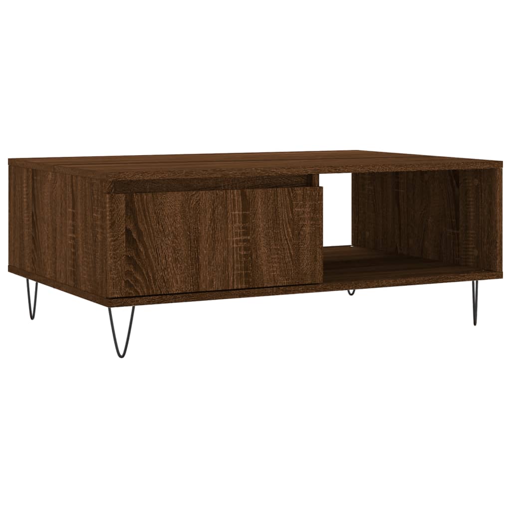 vidaXL Coffee Table Brown Oak 90x60x35 cm Engineered Wood 2