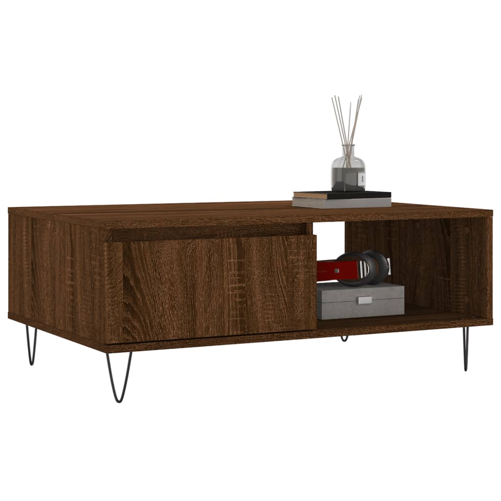 vidaXL Coffee Table Brown Oak 90x60x35 cm Engineered Wood 3