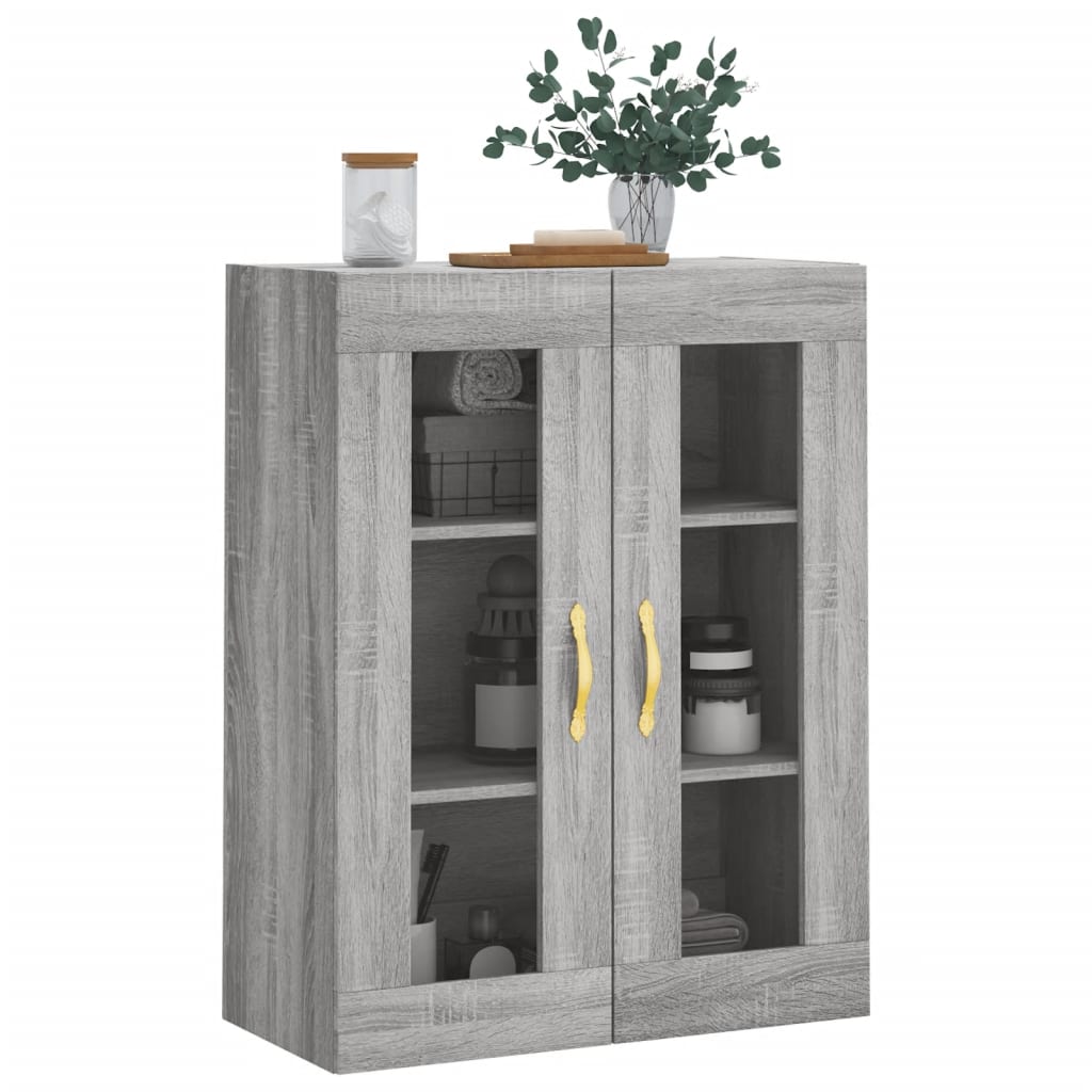 vidaXL Wall Mounted Cabinet Grey Sonoma 69.5x34x90 cm 4