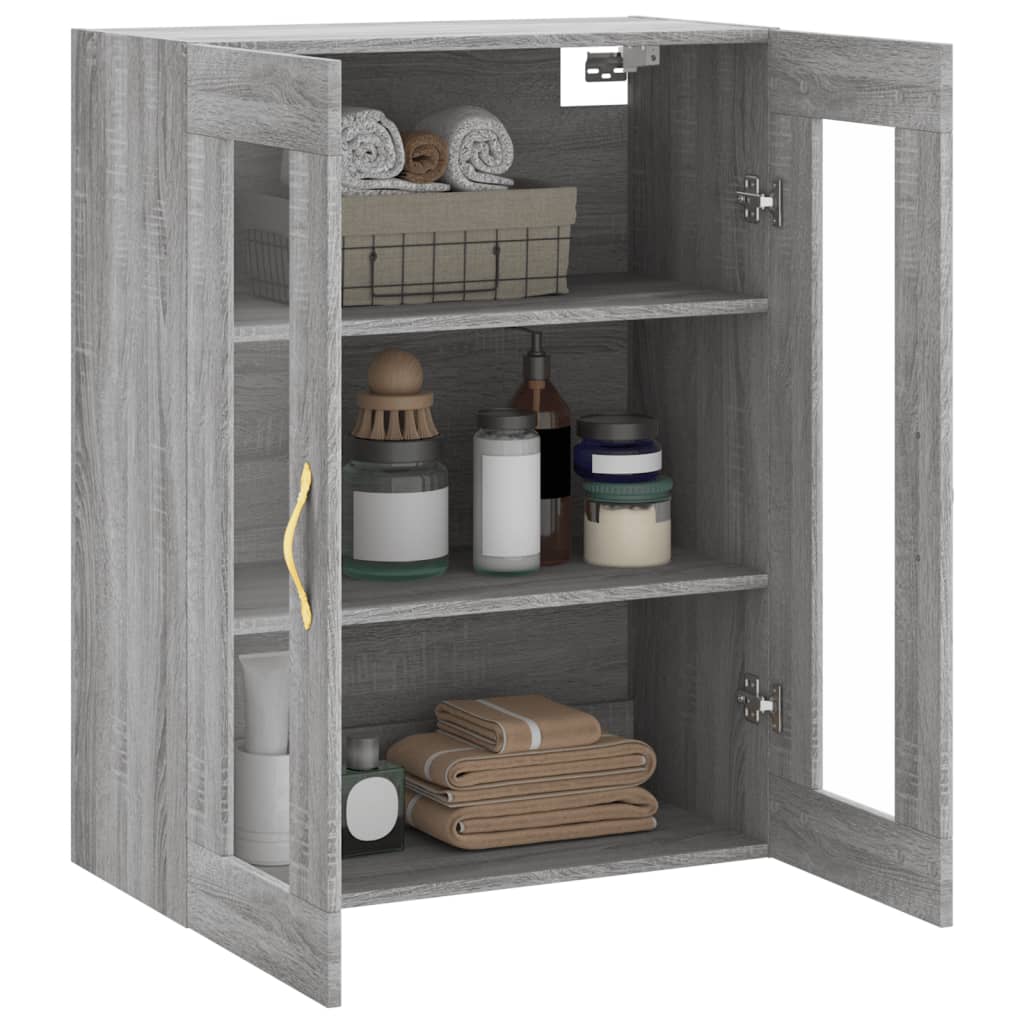 vidaXL Wall Mounted Cabinet Grey Sonoma 69.5x34x90 cm 5