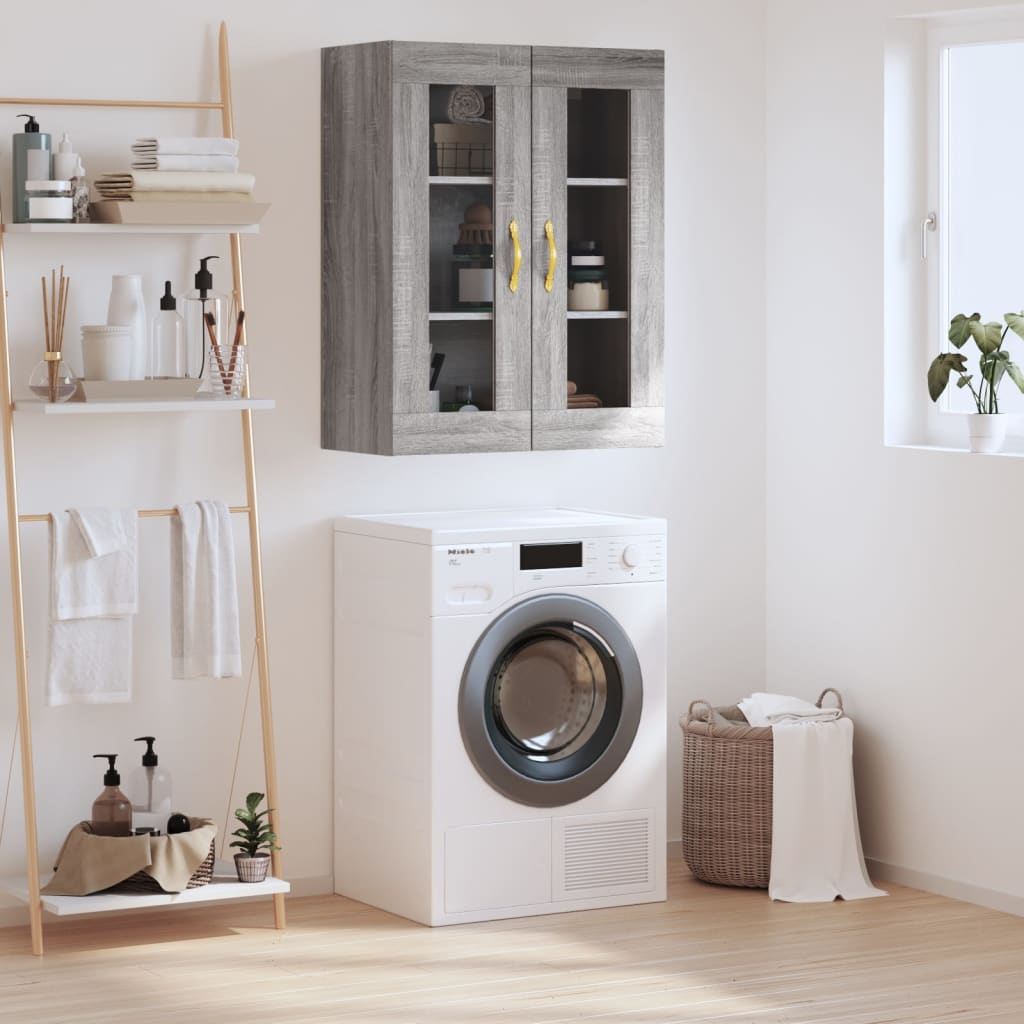 vidaXL Wall Mounted Cabinet Grey Sonoma 69.5x34x90 cm 1