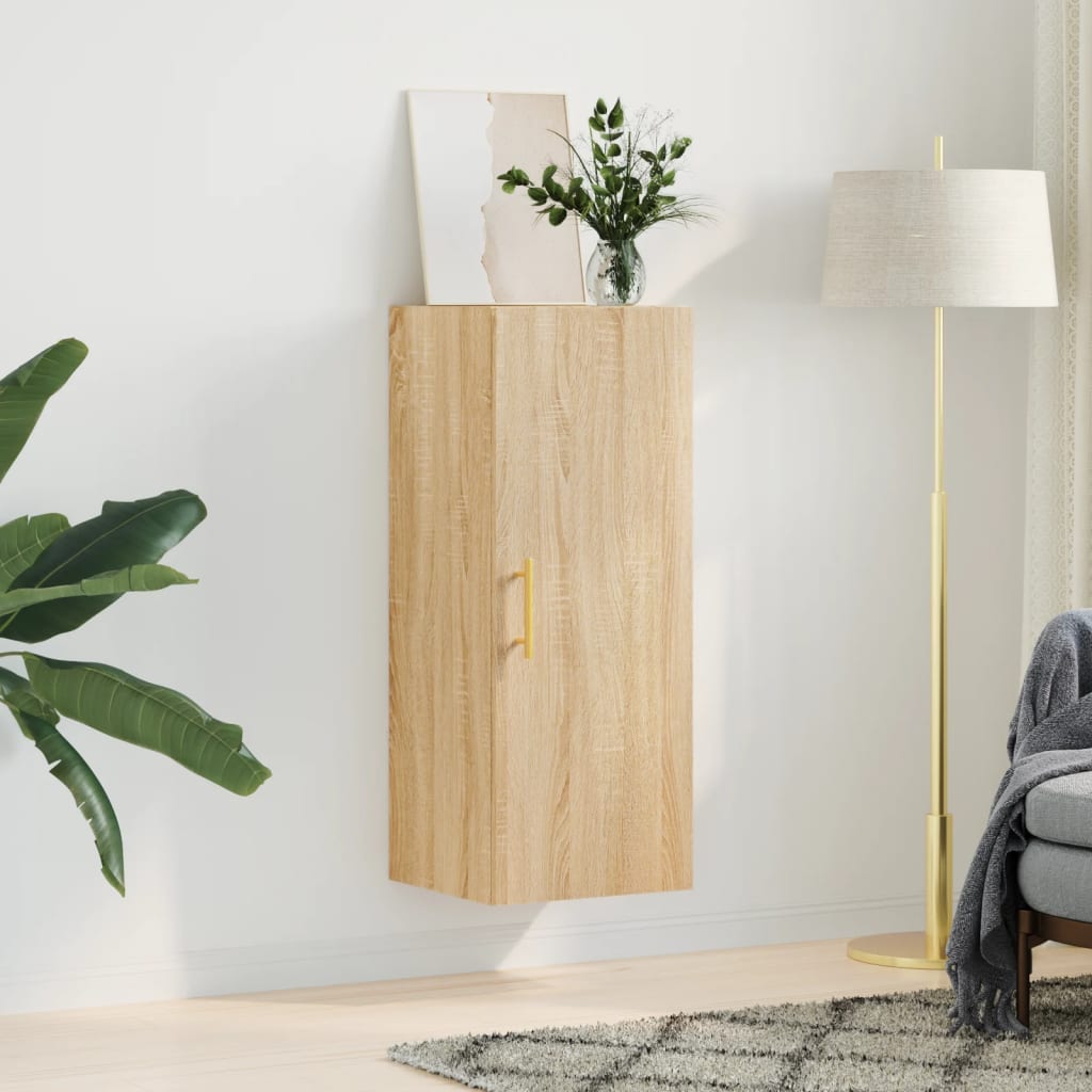 vidaXL Wall Mounted Cabinet Sonoma Oak 34.5x34x90 cm 3