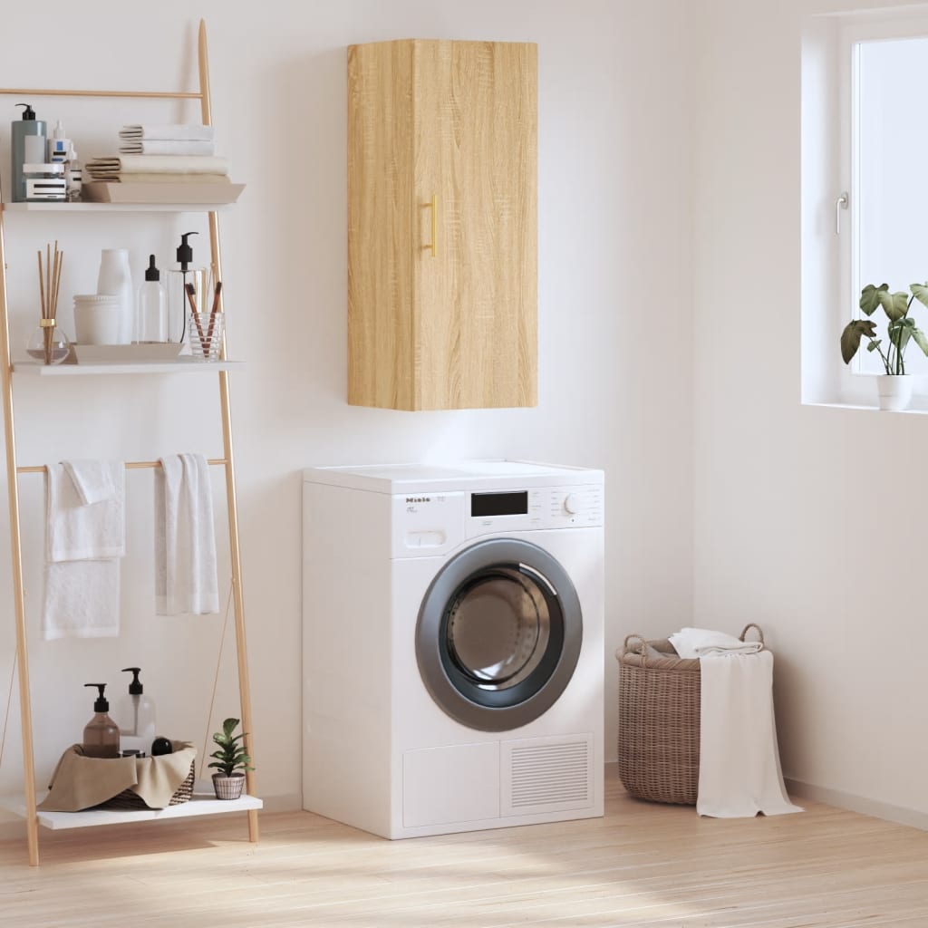 vidaXL Wall Mounted Cabinet Sonoma Oak 34.5x34x90 cm 1
