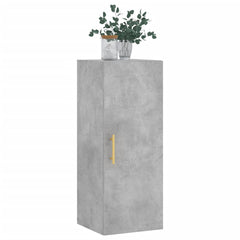 vidaXL Wall Mounted Cabinet Concrete Grey 34.5x34x90 cm 4