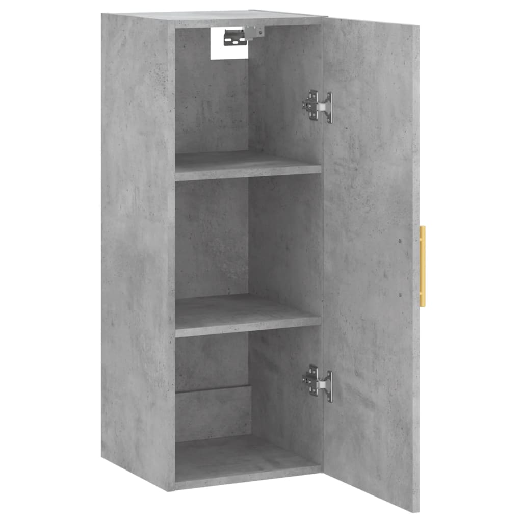 vidaXL Wall Mounted Cabinet Concrete Grey 34.5x34x90 cm 6