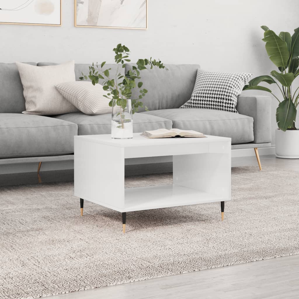 vidaXL Coffee Table White 60x50x40 cm Engineered Wood 1