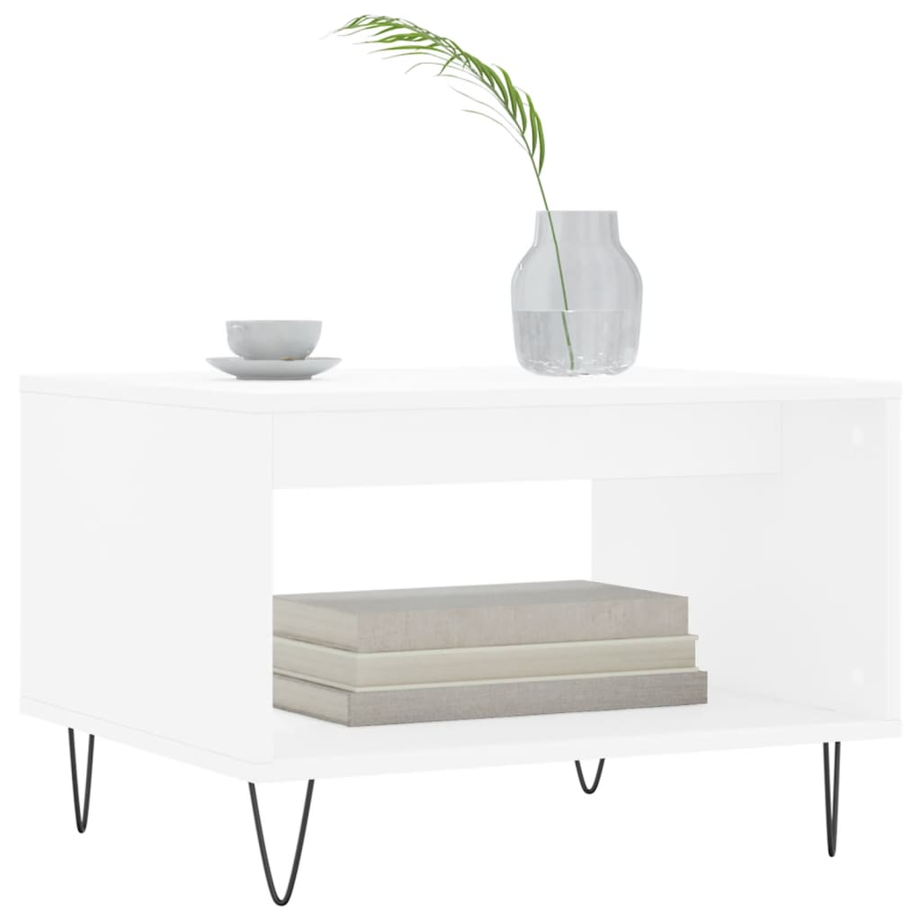 vidaXL Coffee Table White 60x50x40 cm Engineered Wood 3
