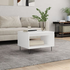 vidaXL Coffee Table White 60x50x40 cm Engineered Wood 1