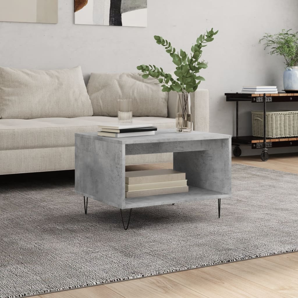 vidaXL Coffee Table Concrete Grey 60x50x40 cm Engineered Wood 1