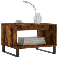 vidaXL Coffee Table Smoked Oak 60x50x40 cm Engineered Wood 3