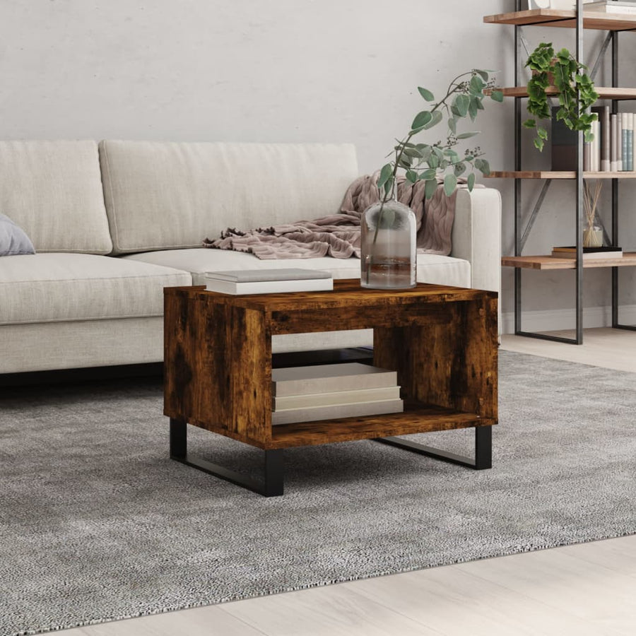 vidaXL Coffee Table Smoked Oak 60x50x40 cm Engineered Wood 1