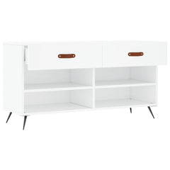 vidaXL Shoe Bench White 102x35x55 cm Engineered Wood 5