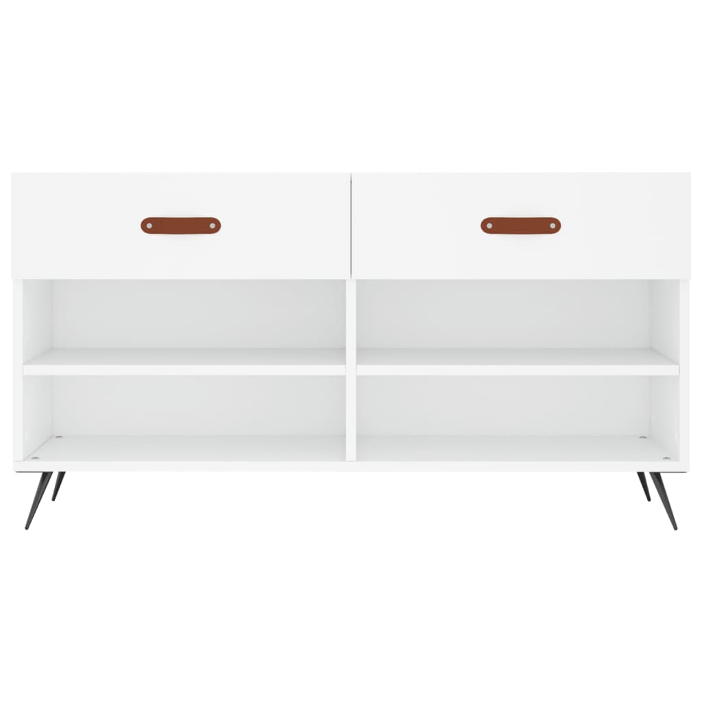 vidaXL Shoe Bench White 102x35x55 cm Engineered Wood 6