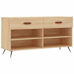 vidaXL Shoe Bench Sonoma Oak 102x35x55 cm Engineered Wood 2