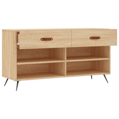 vidaXL Shoe Bench Sonoma Oak 102x35x55 cm Engineered Wood 5
