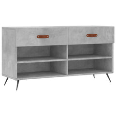 vidaXL Shoe Bench Concrete Grey 102x35x55 cm Engineered Wood 2