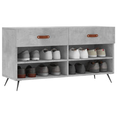 vidaXL Shoe Bench Concrete Grey 102x35x55 cm Engineered Wood 3