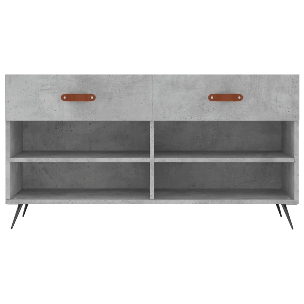 vidaXL Shoe Bench Concrete Grey 102x35x55 cm Engineered Wood 6