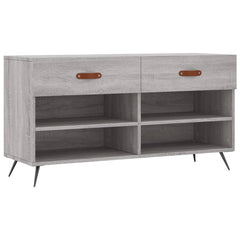 vidaXL Shoe Bench Grey Sonoma 102x35x55 cm Engineered Wood 2