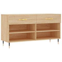 vidaXL Shoe Bench Sonoma Oak 102x35x55 cm Engineered Wood 2