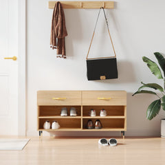 vidaXL Shoe Bench Sonoma Oak 102x35x55 cm Engineered Wood 1