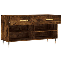 vidaXL Shoe Bench Smoked Oak 102x35x55 cm Engineered Wood 5