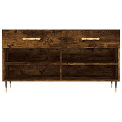 vidaXL Shoe Bench Smoked Oak 102x35x55 cm Engineered Wood 6