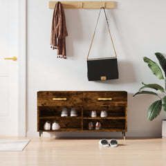 vidaXL Shoe Bench Smoked Oak 102x35x55 cm Engineered Wood 1