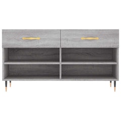 vidaXL Shoe Bench Grey Sonoma 102x35x55 cm Engineered Wood 6