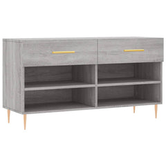 vidaXL Shoe Bench Grey Sonoma 102x35x55 cm Engineered Wood 2
