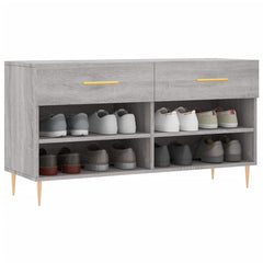 vidaXL Shoe Bench Grey Sonoma 102x35x55 cm Engineered Wood 3