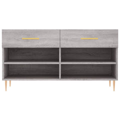 vidaXL Shoe Bench Grey Sonoma 102x35x55 cm Engineered Wood 6