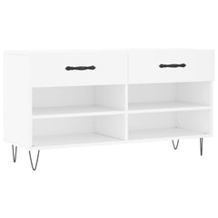 vidaXL Shoe Bench White 102x35x55 cm Engineered Wood 2