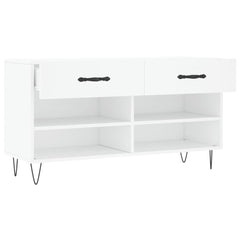 vidaXL Shoe Bench White 102x35x55 cm Engineered Wood 5