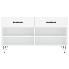 vidaXL Shoe Bench White 102x35x55 cm Engineered Wood 6