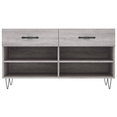 vidaXL Shoe Bench Grey Sonoma 102x35x55 cm Engineered Wood 6