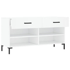 vidaXL Shoe Bench White 102x35x55 cm Engineered Wood 5
