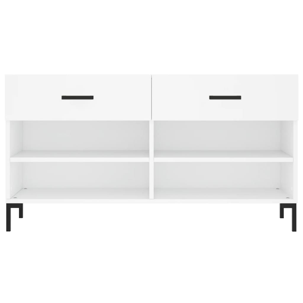 vidaXL Shoe Bench White 102x35x55 cm Engineered Wood 6