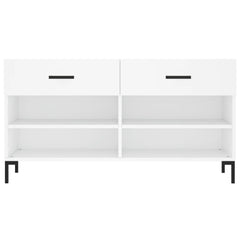 vidaXL Shoe Bench White 102x35x55 cm Engineered Wood 6