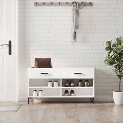vidaXL Shoe Bench White 102x35x55 cm Engineered Wood 1
