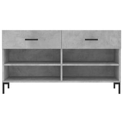 vidaXL Shoe Bench Concrete Grey 102x35x55 cm Engineered Wood 6