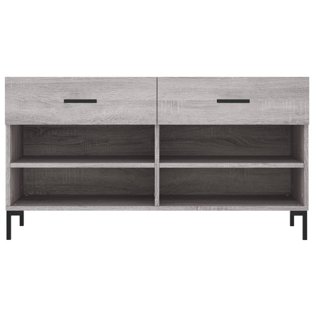 vidaXL Shoe Bench Grey Sonoma 102x35x55 cm Engineered Wood 6
