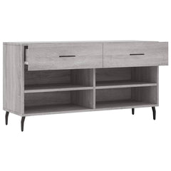 vidaXL Shoe Bench Grey Sonoma 102x35x55 cm Engineered Wood 5