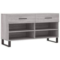 vidaXL Shoe Bench Grey Sonoma 102x35x55 cm Engineered Wood 2
