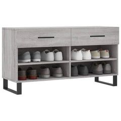 vidaXL Shoe Bench Grey Sonoma 102x35x55 cm Engineered Wood 3