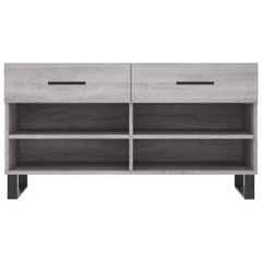 vidaXL Shoe Bench Grey Sonoma 102x35x55 cm Engineered Wood 6
