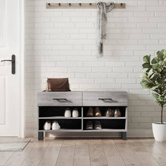 vidaXL Shoe Bench Grey Sonoma 102x35x55 cm Engineered Wood 1